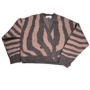 REMAIN Birger‎ Christensen Wool and Mohair Cardigan in Major Brown Comb Size 8